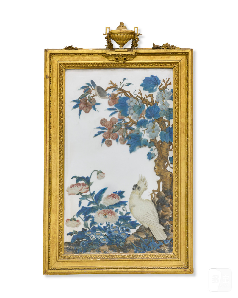 清十八世紀 外銷玻璃畫 木框為十八/十九世紀  CHINA, QING DYNASTY, 18TH CENTURY, THE FRAME: 18TH-19TH CENTURY